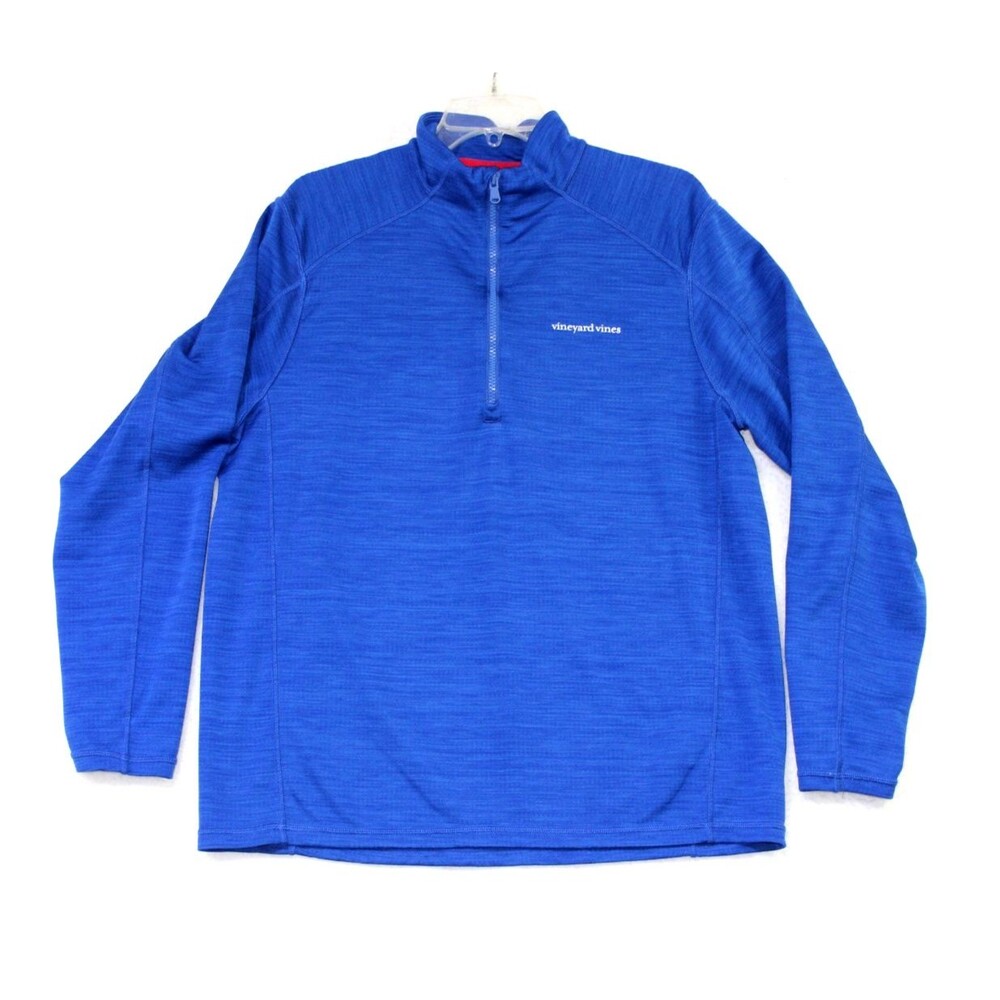 Vineyard Vines Pullover Mens Large Blue 1/4 Zip Performance Golf Stretch Logo